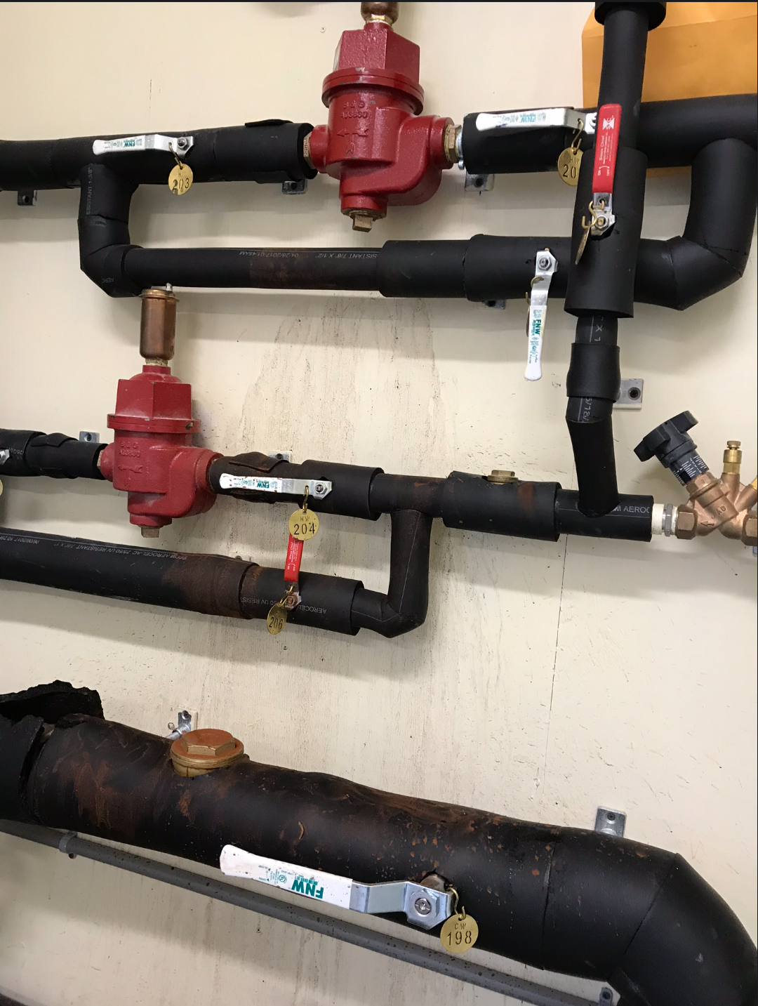 Commercial plumbing manifold with backflow preventers and valves